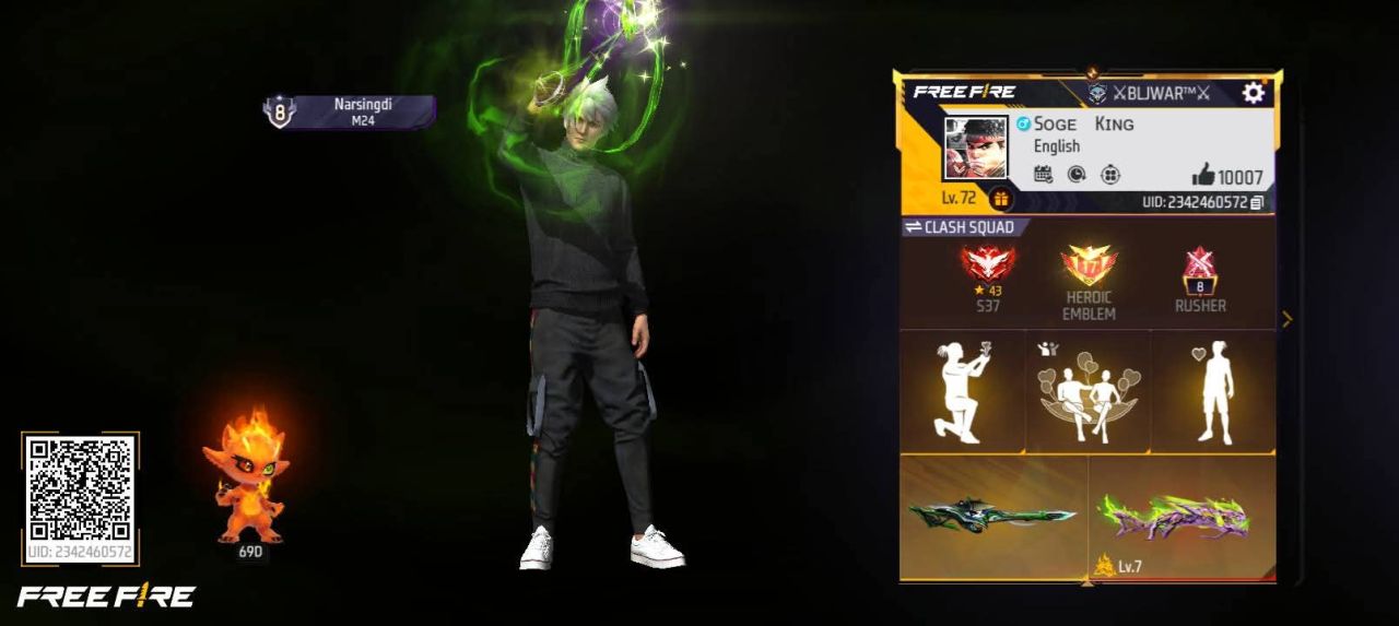 FF Account Lvl 72 | Prime 6 | 398 Weapons | Heroic Emblem Free Fire Account Bangladesh
