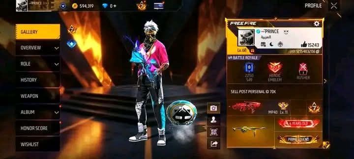 FF Account Lvl 68 | Prime Legend | Heroic + Rusher | 13 Artifact + 101 Mythic | 535 Weapons | Massive Collection (924) | BD Server Free Fire Account Bangladesh