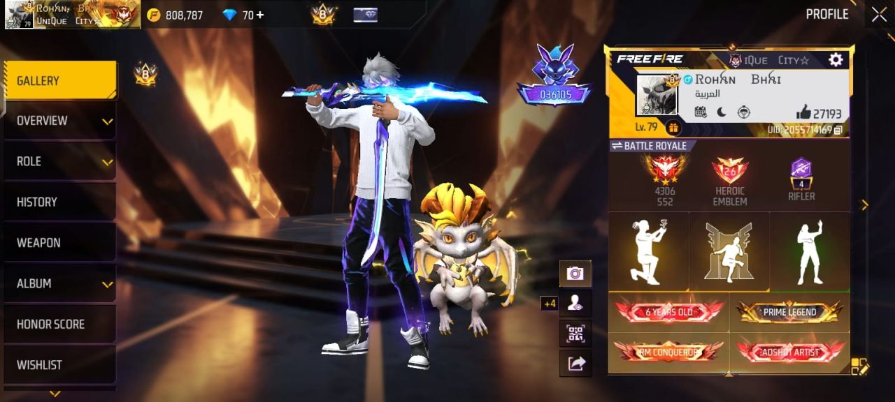 FF Account Lvl 79 | Prime 8 (MAX) | 570 Weapons | Huge Vault Free Fire Account Bangladesh