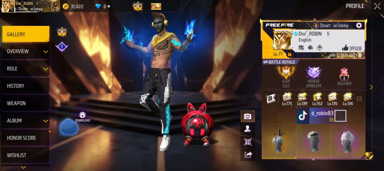 FF Account Lvl 77 | Prime 8 | 699 Weapons | Massive Vault Free Fire Account Bangladesh